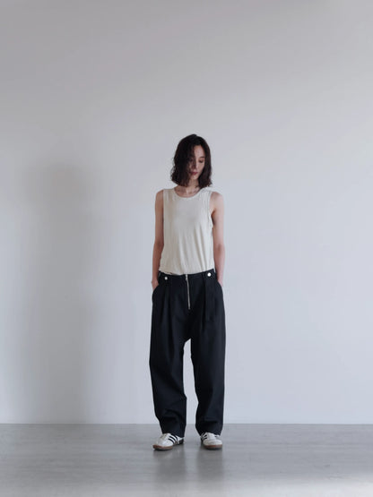 #002 RAW ZIP TROUSERS