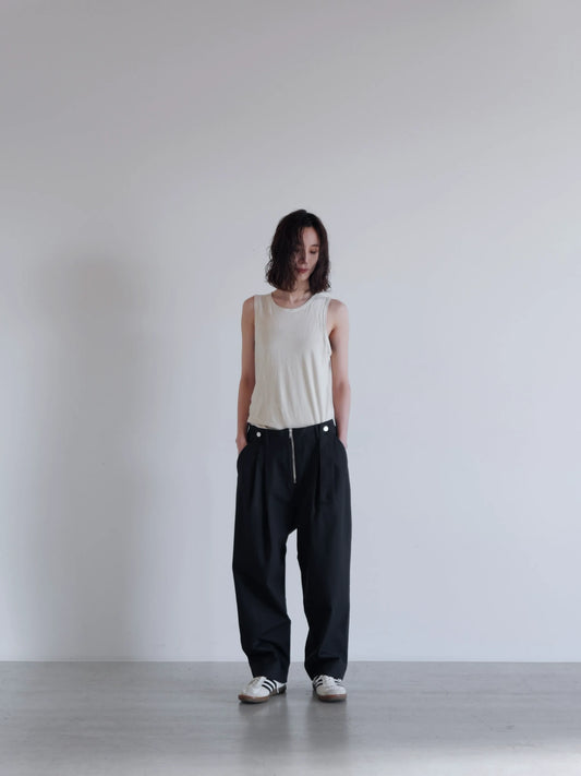 #002 RAW ZIP TROUSERS